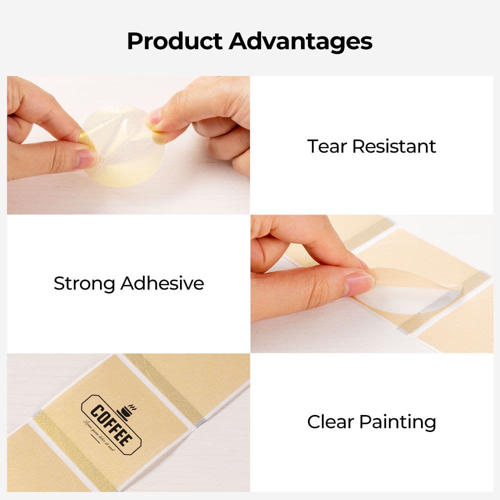MUNBYN gold semi-transparent thermal sticker labels are tear-resistant.
