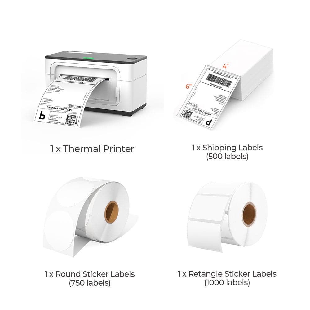 4"x6" White Thermal Label Printer Kit | MUNBYN®