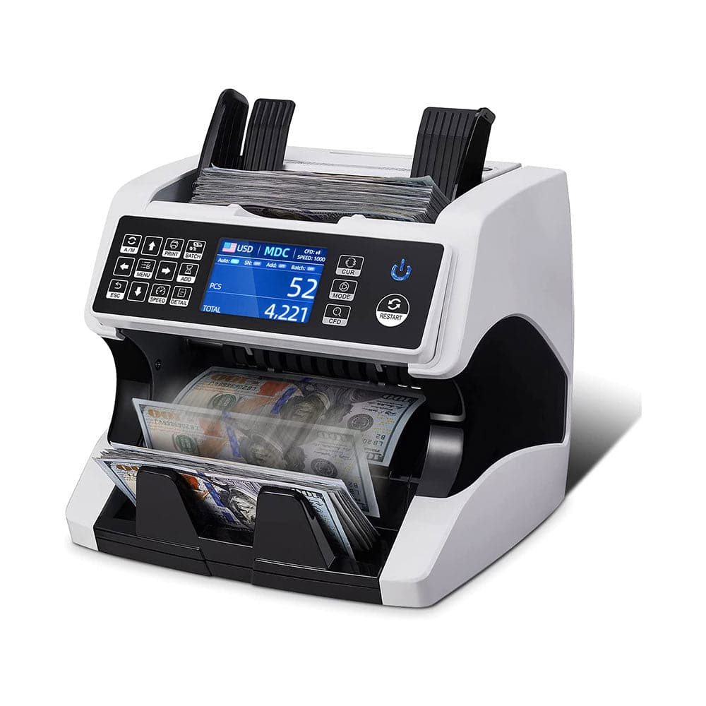 Mixed Denomination Money Counter Machine and Sorter and Cash Counter IMC01, impressive counting speed of 1000 notes per minute, this note counter is a must for any business handling cash.
