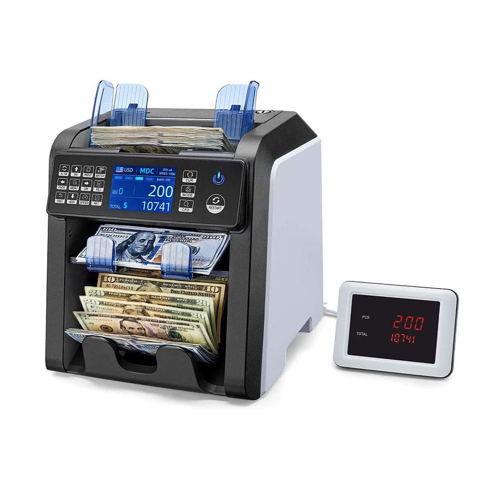 Bill Counter with ValuCount™ provides advanced, business-grade currency counting and counterfeit detection that's also easy to useCommercial Quality High Speed Bill Counter with Counterfeit Detection • High speed counting speeds great for medium to large businesses